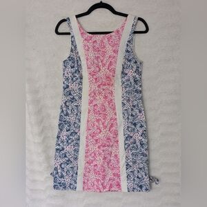 Lilly Pulitzer Pink Blue White DRESS Sz 0 Sundress Lined